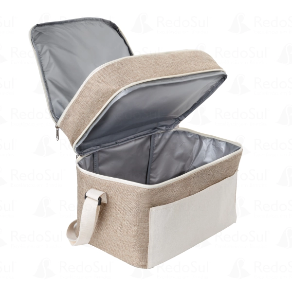 Bolsa Térmica Personalizada em Algodão e Juta Sintética Bolsa Térmica Personalizada em Algodão e Juta Sintética